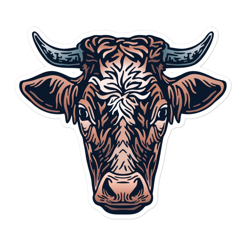 Farm Cow Portrait Sticker