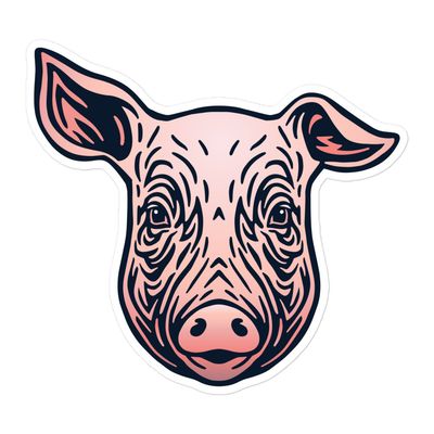 Farm Pig Portrait Sticker