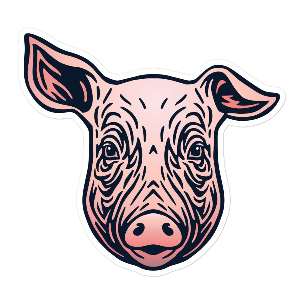 Farm Pig Portrait Sticker