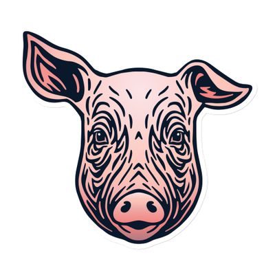 Farm Pig Portrait Magnet