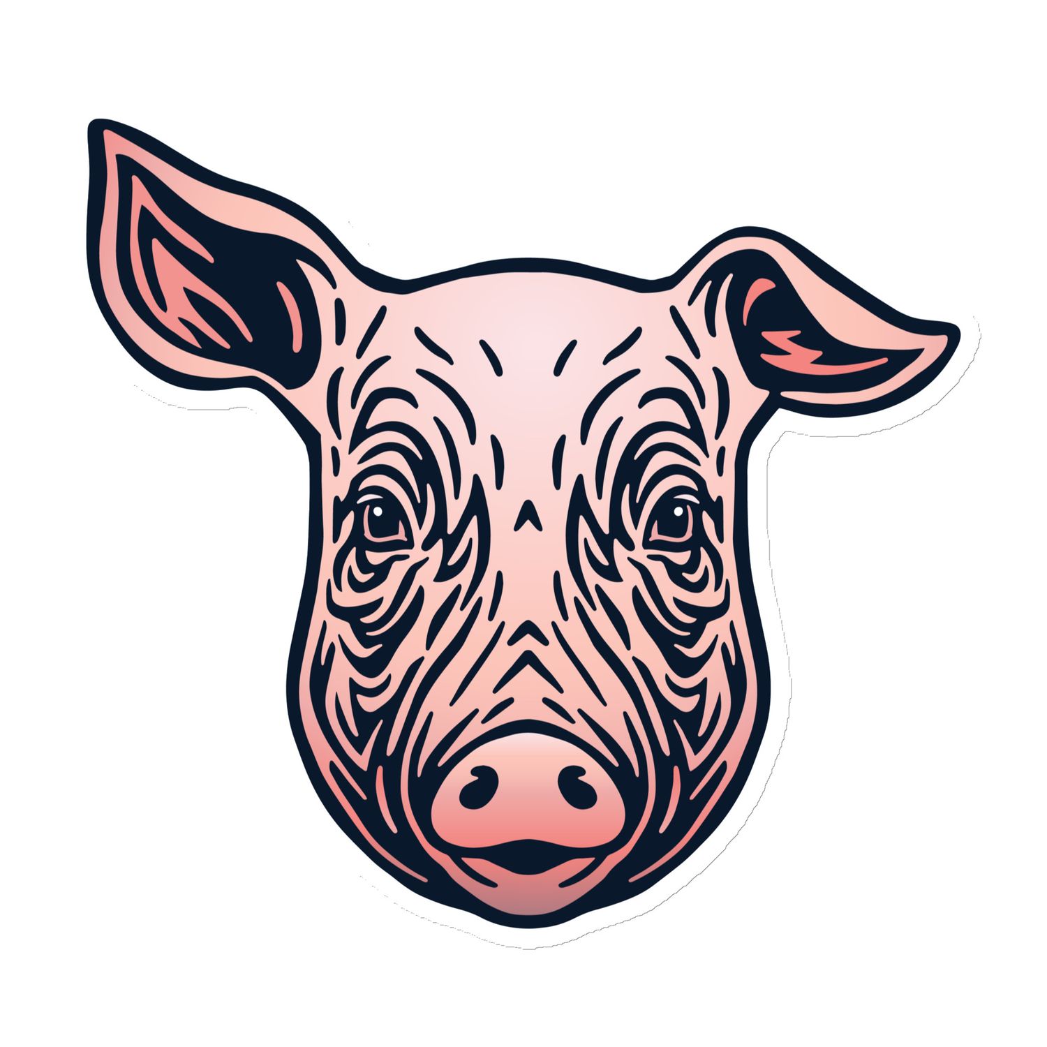 Farm Pig Portrait Magnet