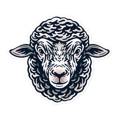 Farm Sheep Portrait Sticker