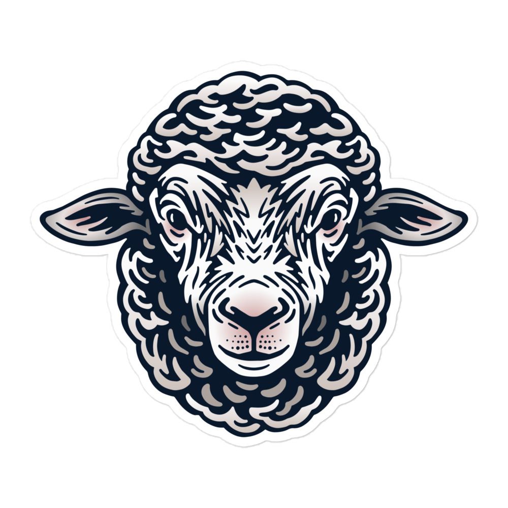 Farm Sheep Portrait Sticker