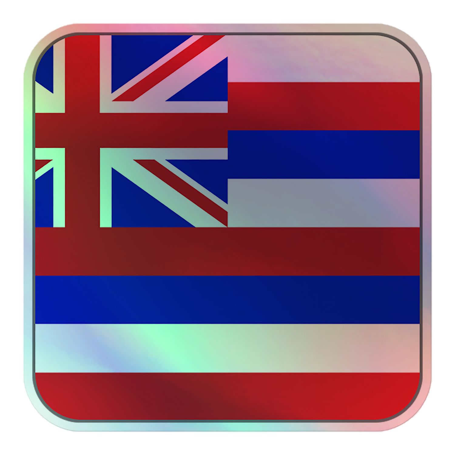 Hawaii Flag Holographic Sticker