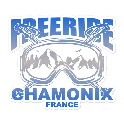 Freeride Skiing Chamonix France Sticker