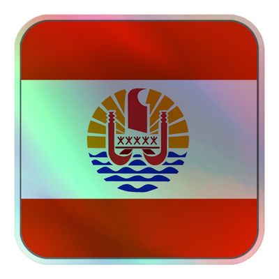 French Polynesia Flag Holographic Sticker