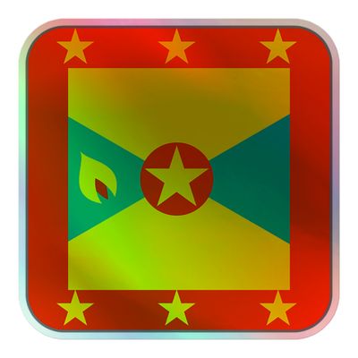 Grenada Flag Holographic Sticker