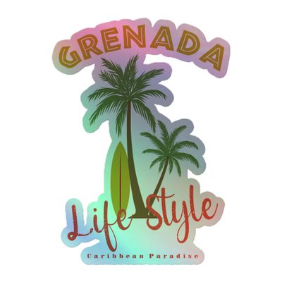 Grenada Tropical Life Style Holographic Sticker