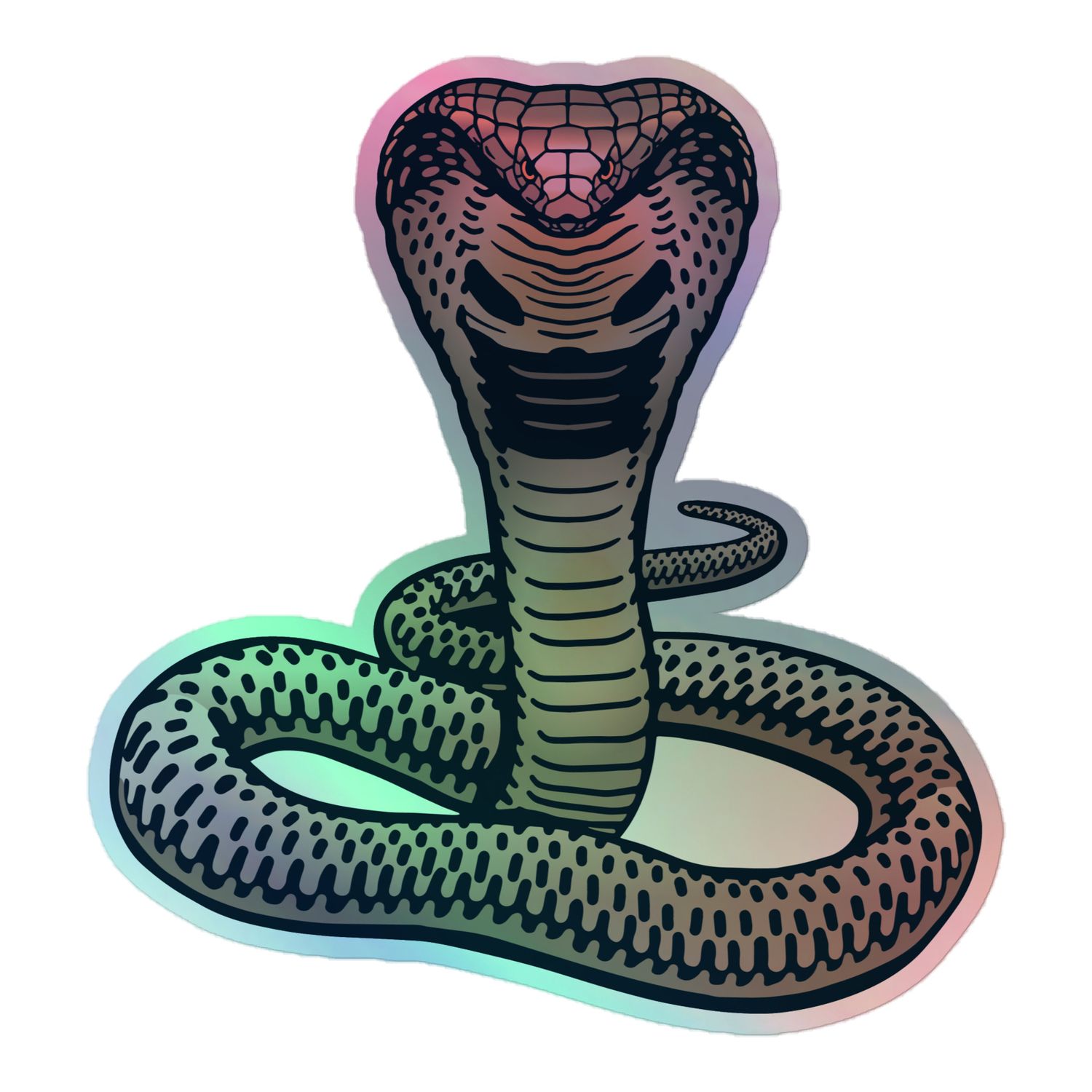 Indian King Cobra Holographic Sticker