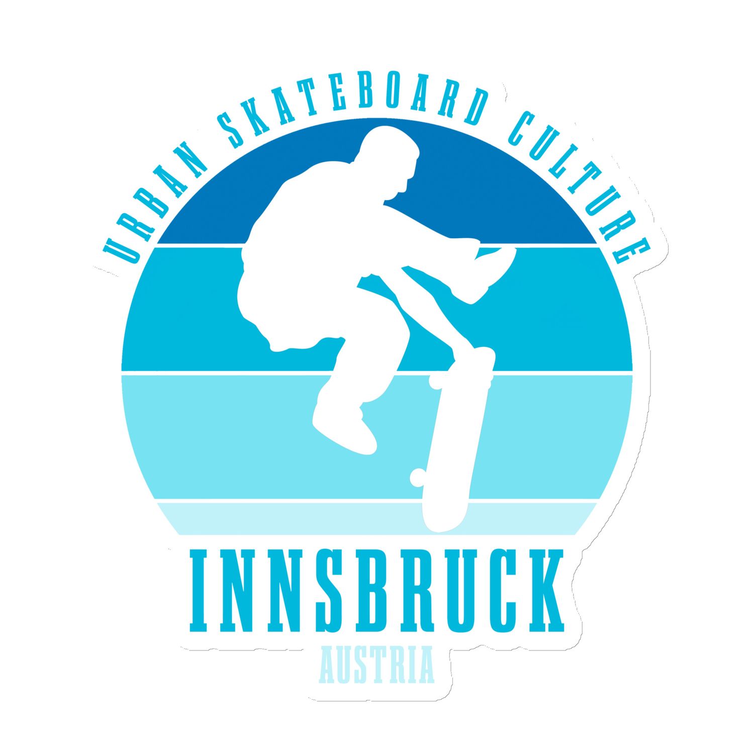 Innsbruck Austria Skateboard Culture Leg-Over Blue Magnet