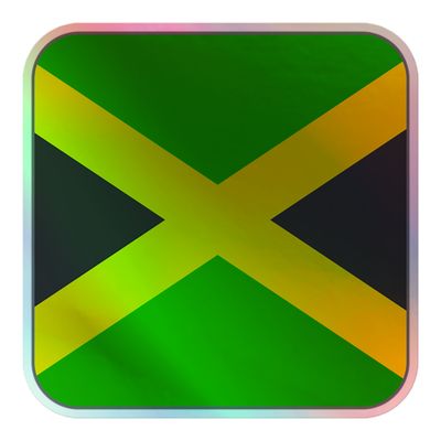 Jamaica Flag Holographic Sticker