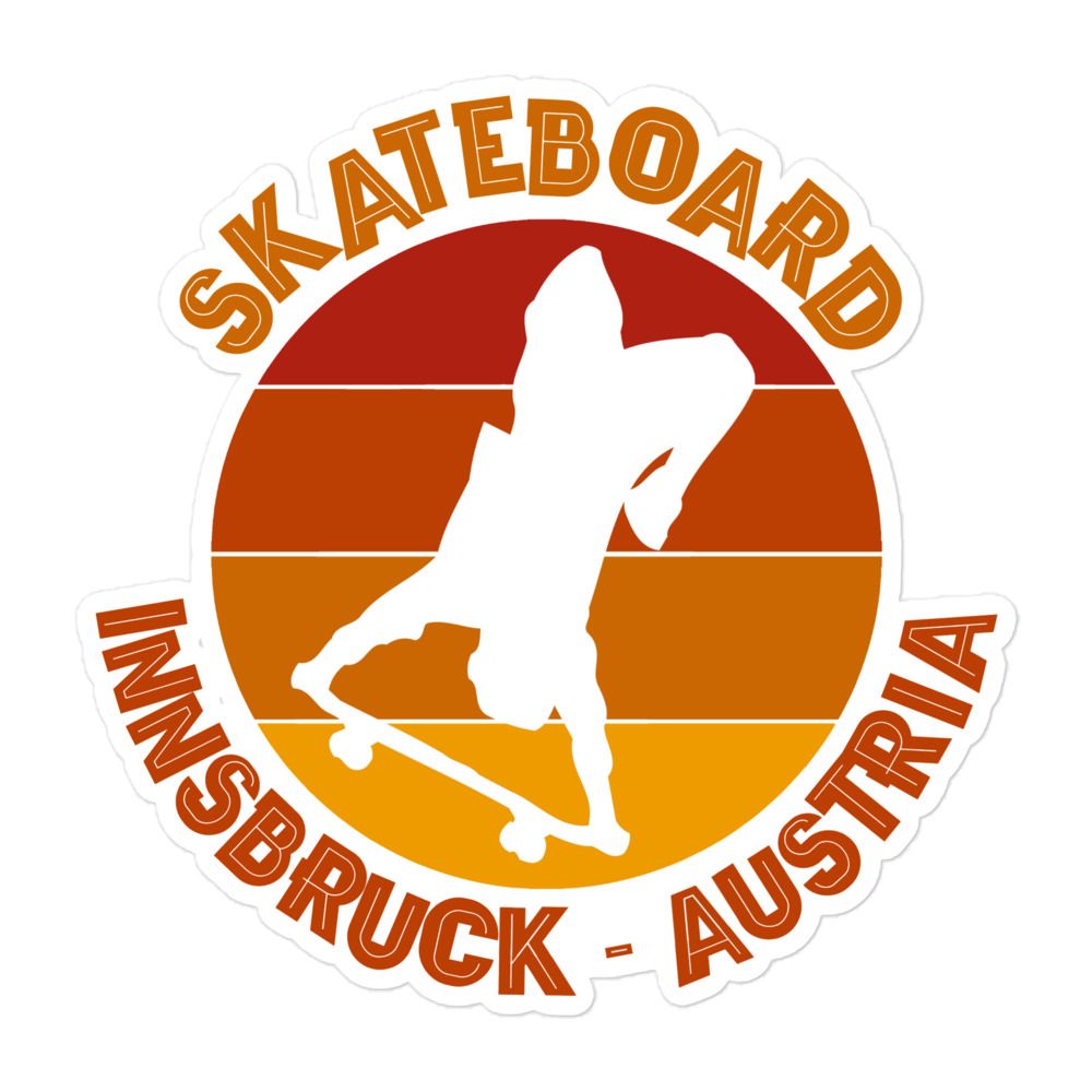 Innsbruck Austria Skateboarder Inverted Red Sticker