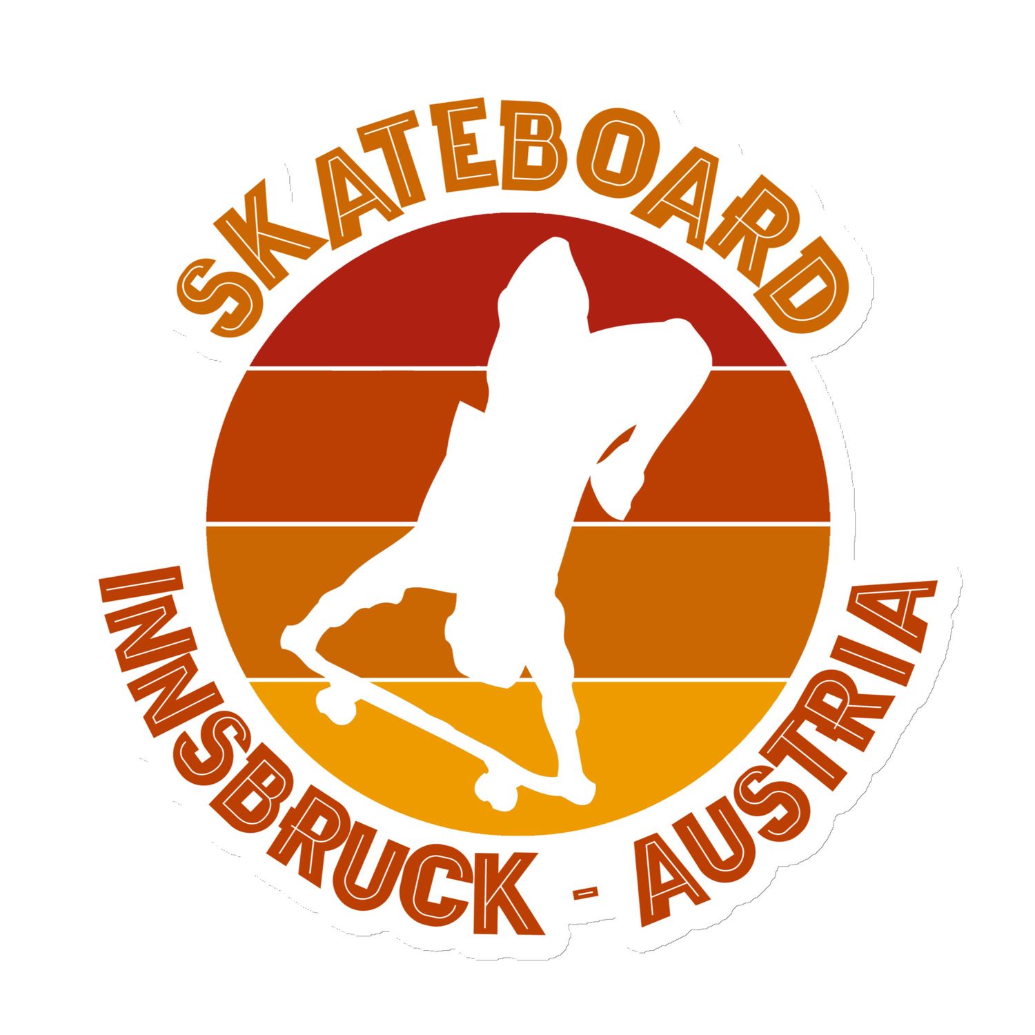 Innsbruck Austria Skateboarder Inverted Red Magnet