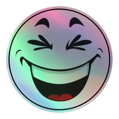 Laughing Face Holographic Sticker