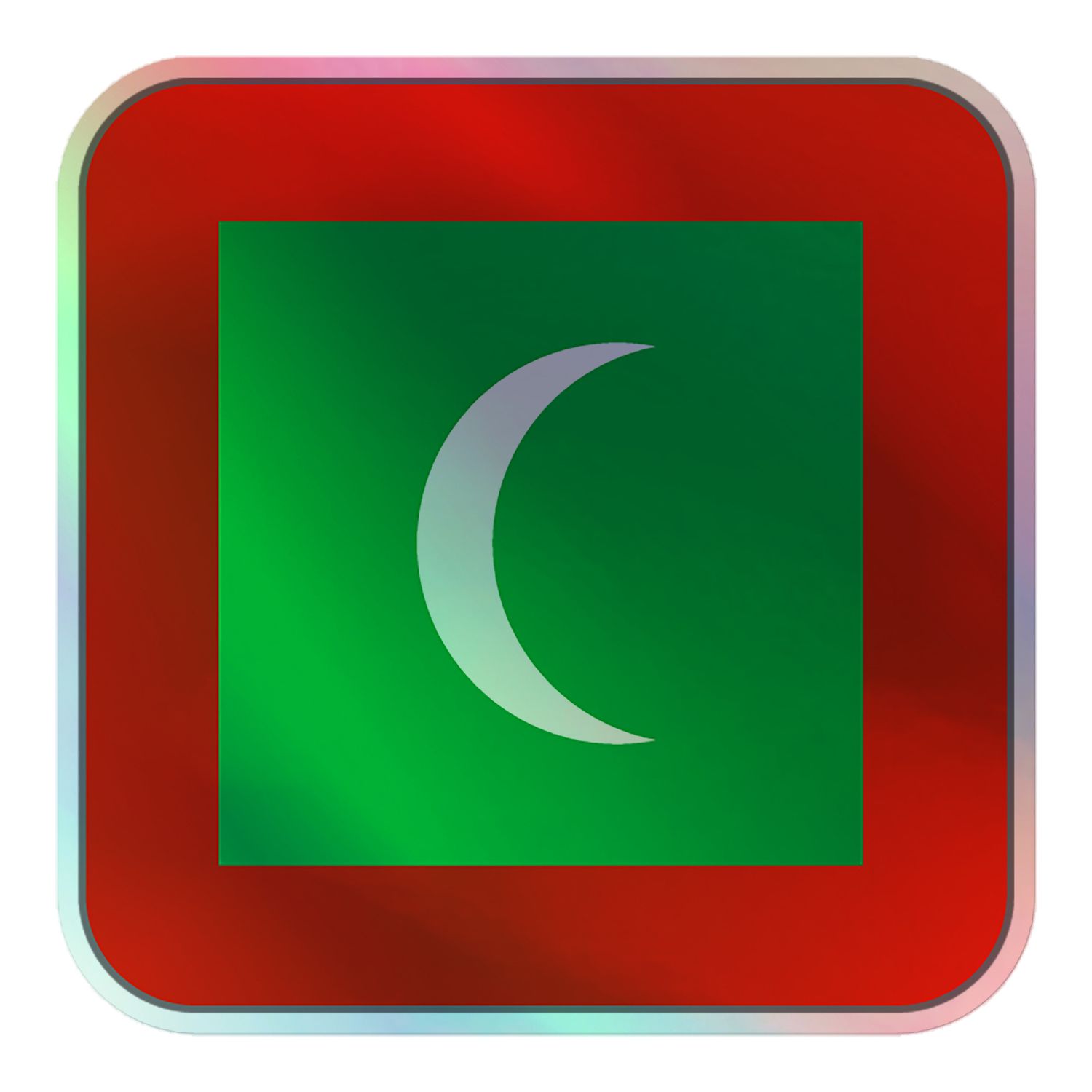 Maldives Flag Holographic Sticker