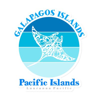 Manta Ray Galapagos Islands (Tattoo Blues Circles) Magnet