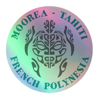 Moorea Tahiti Sea Turtle, French Polynesia Holographic Sticker