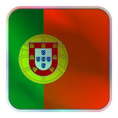 Portugal Flag Holographic Sticker