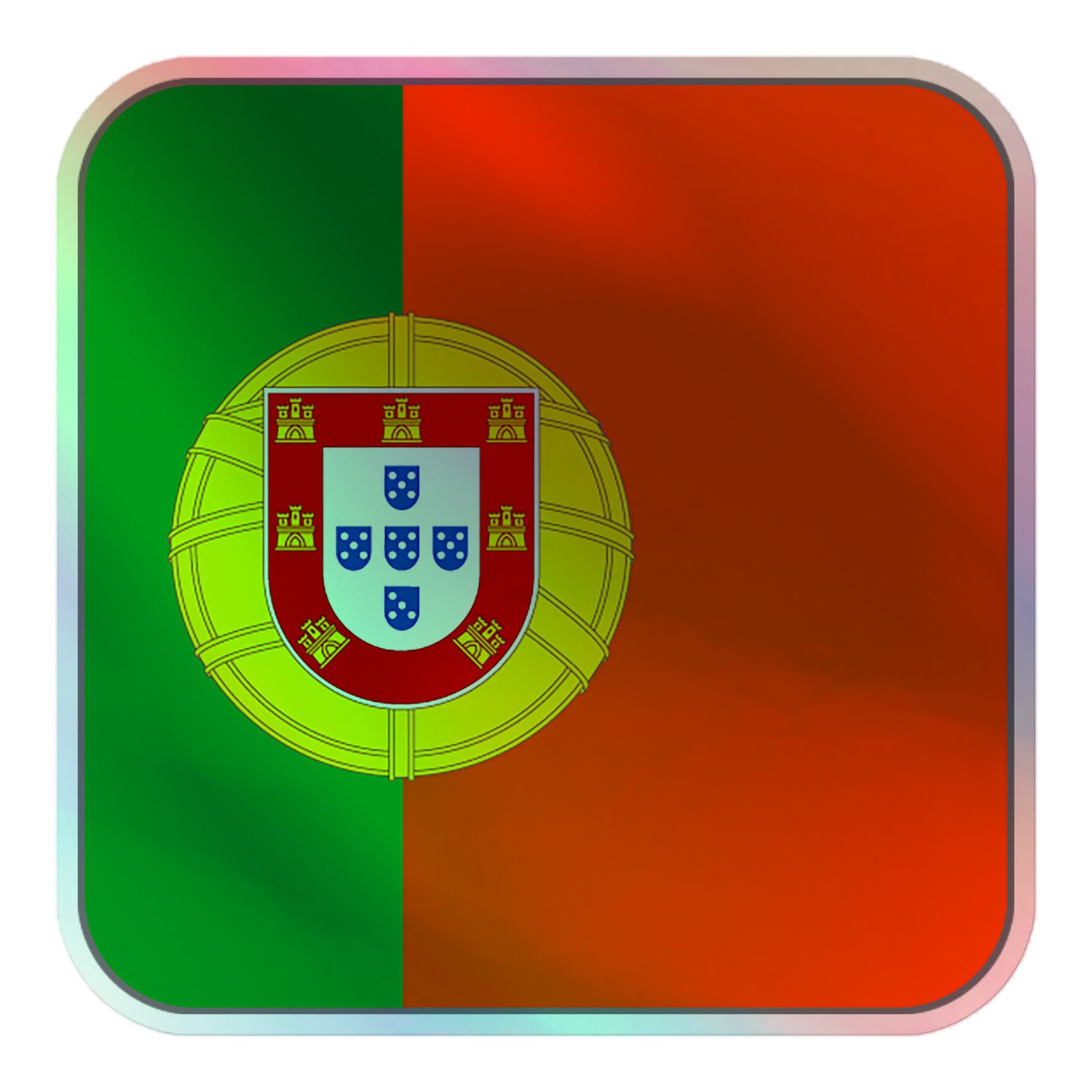 Portugal Flag Holographic Sticker