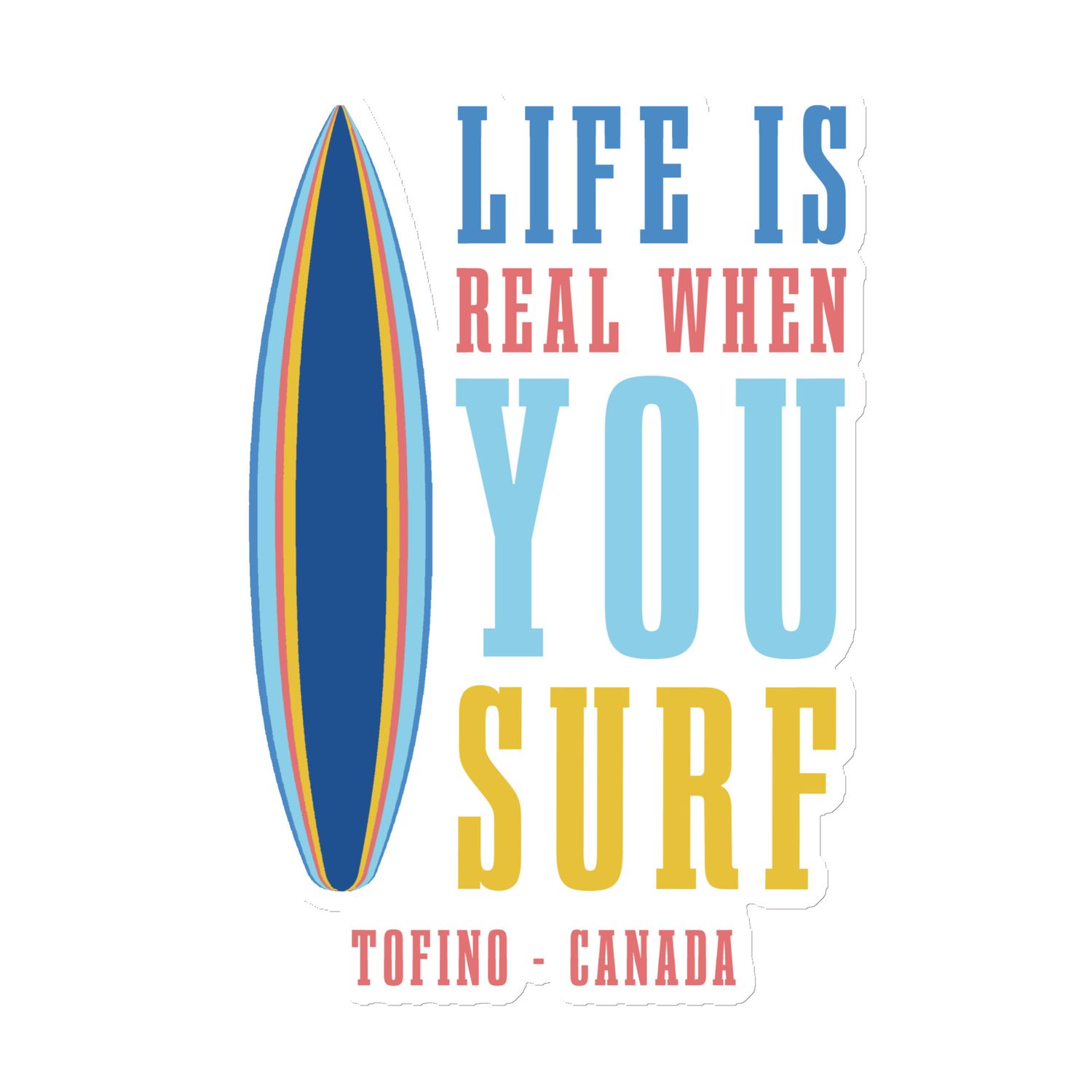Life Is Real When You Surf, Tofino Canada Magnet
