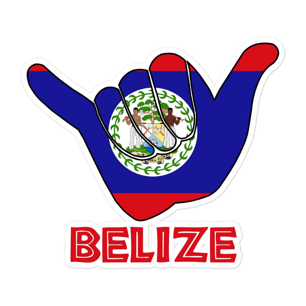 Belize Shaka Hang Loose Belize Flag Sticker