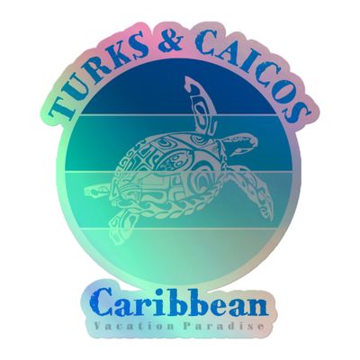 Sea Turtle Turks and Caicos Ocean Holographic Sticker