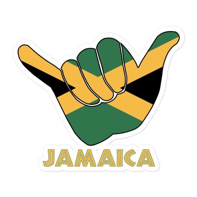 Jamaica Shaka Hang Loose Jamaican Flag Sticker