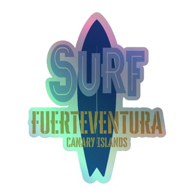 Surfboard Fuerteventura Holographic Sticker
