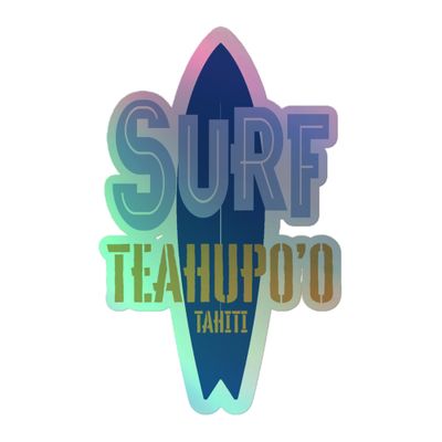 Surfboard Teahupo&#39;o Tahiti Holographic Sticker