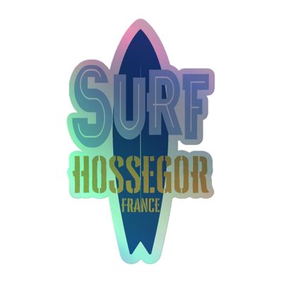 Surfboard Hossegor France Holographic Sticker