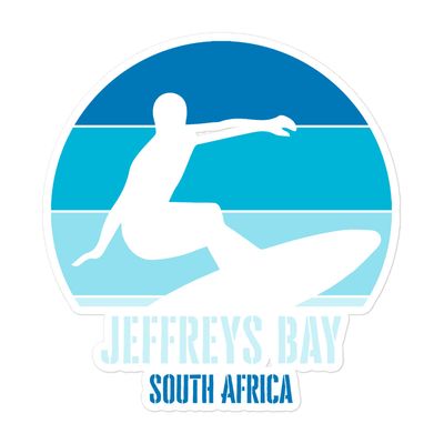 Surfing Jeffreys Bay South Africa, African Surfer (Blue) Sticker