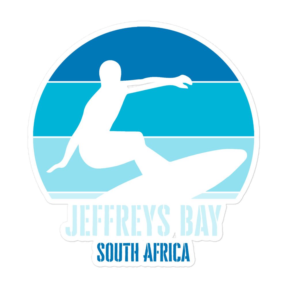Surfing Jeffreys Bay South Africa, African Surfer (Blue) Sticker
