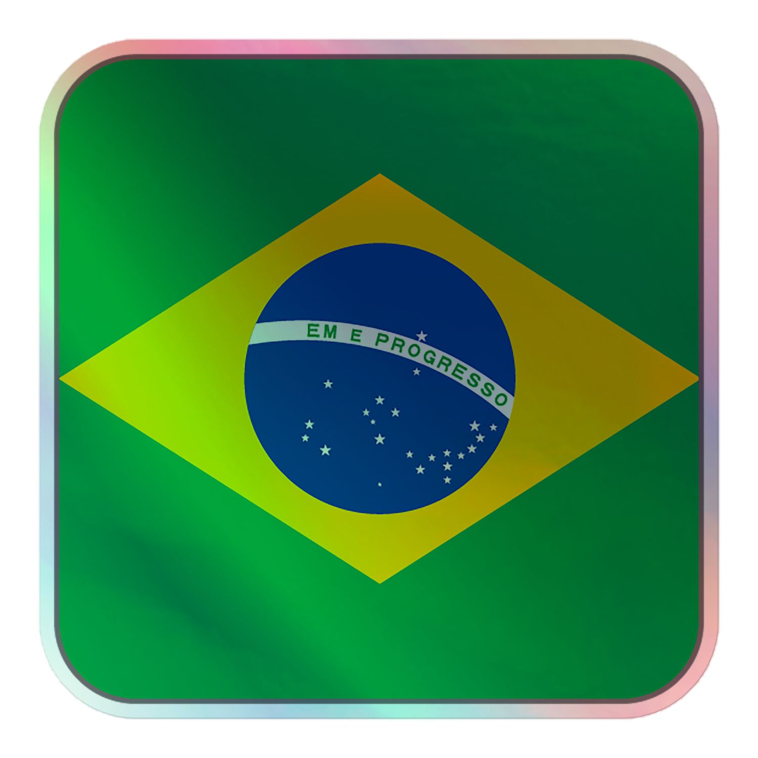 Brazil Flag Holographic Sticker