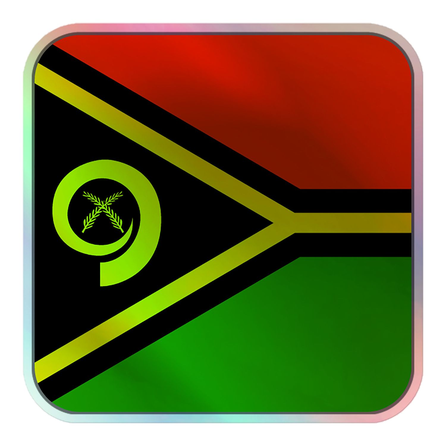 Vanuatu Flag Holographic Sticker