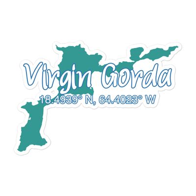Virgin Gorda Island Coordinates Sticker