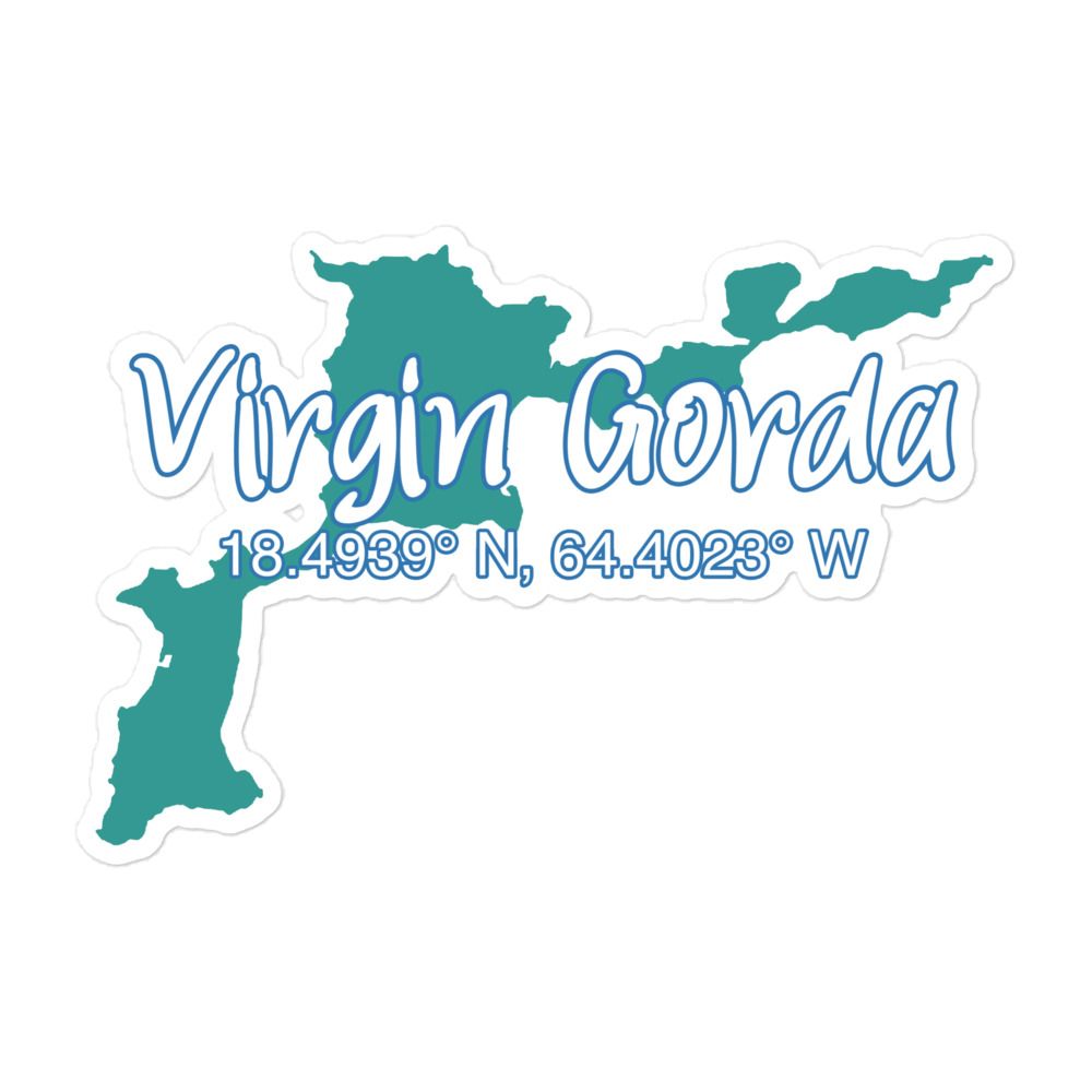 Virgin Gorda Island Coordinates Sticker
