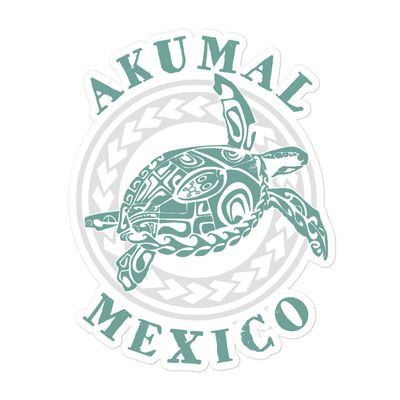 Akumal Mexico Tribal Tattoo Sea Turtle Sticker