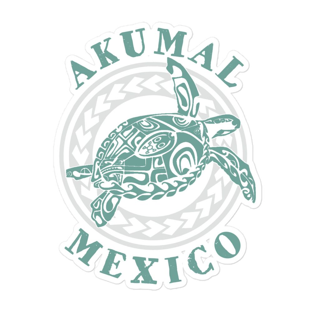Akumal Mexico Tribal Tattoo Sea Turtle Sticker