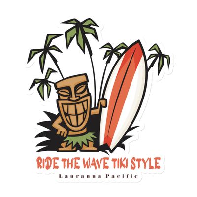 Funny Surf, Tiki Style Surf, Ride the Waves Tiki Style Magnet