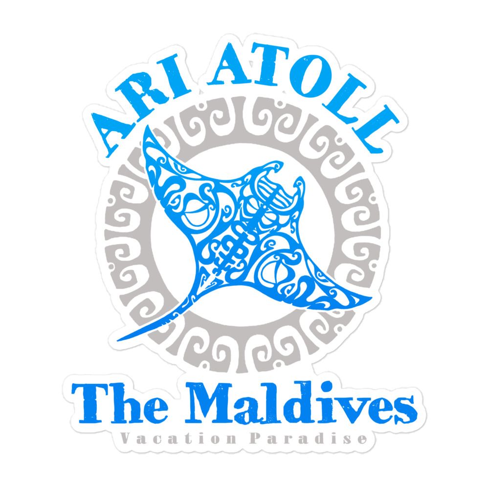 Manta Ray Ari Atoll Maldives Tribal Tattoo Sticker