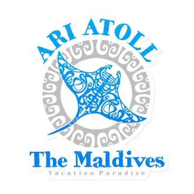 Manta Ray Ari Atoll Maldives Tribal Tattoo Magnet