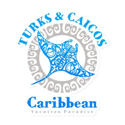 Manta Ray Turks and Caicos Tribal Tattoo Magnet