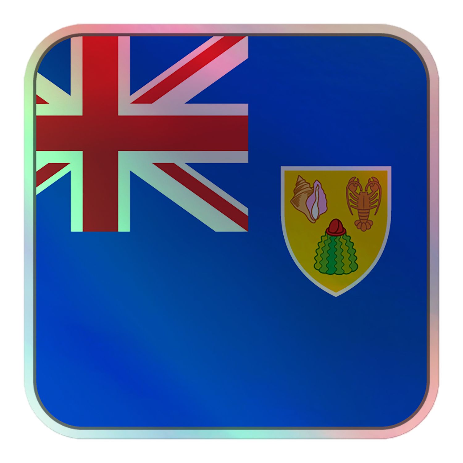 Turks and Caicos Islands Flag Holographic Sticker