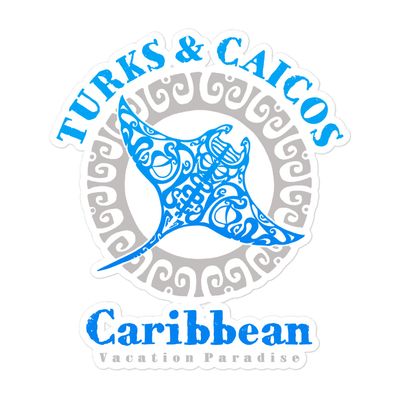 Manta Ray Turks and Caicos Tribal Tattoo Sticker