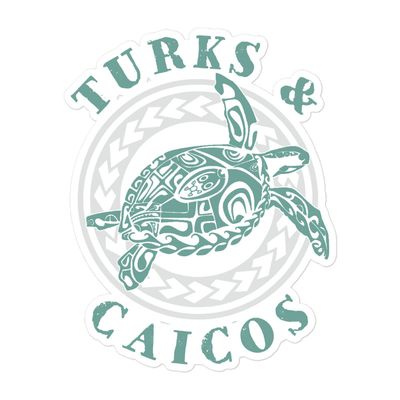 Turks and Caicos Caribbean Tribal Tattoo Sea Turtle Sticker