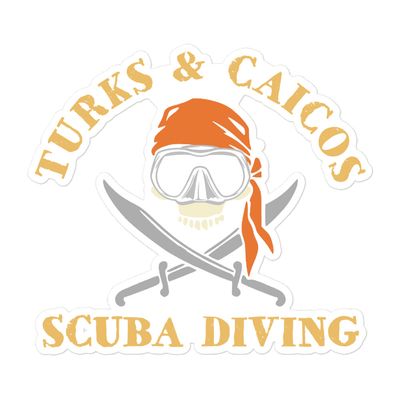 Turks and Caicos Pirate Scuba Diver Sticker