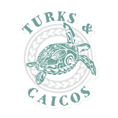 Turks and Caicos Caribbean Tribal Tattoo Sea Turtle Magnet