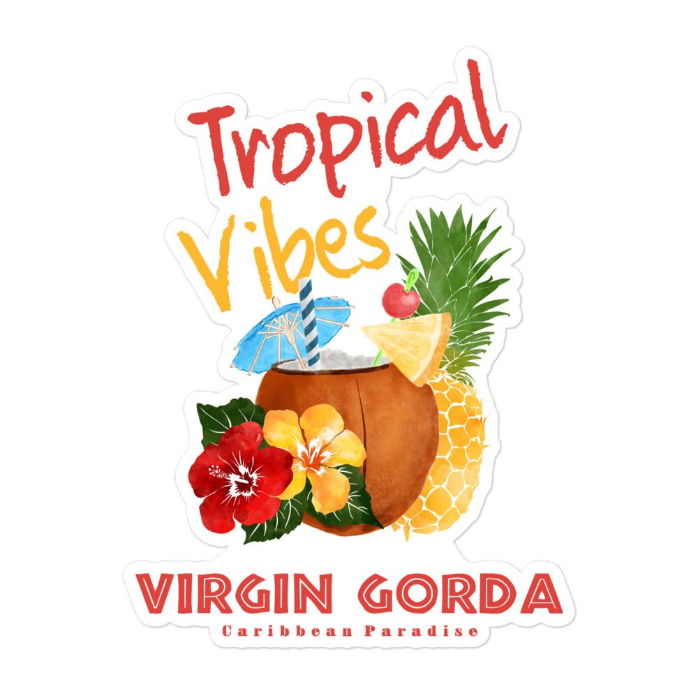 Virgin Gorda Tropical Vibes, Tourist Vacation Sticker