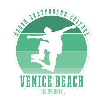 Venice Beach California Skateboarder Urban Skateboarding Sticker