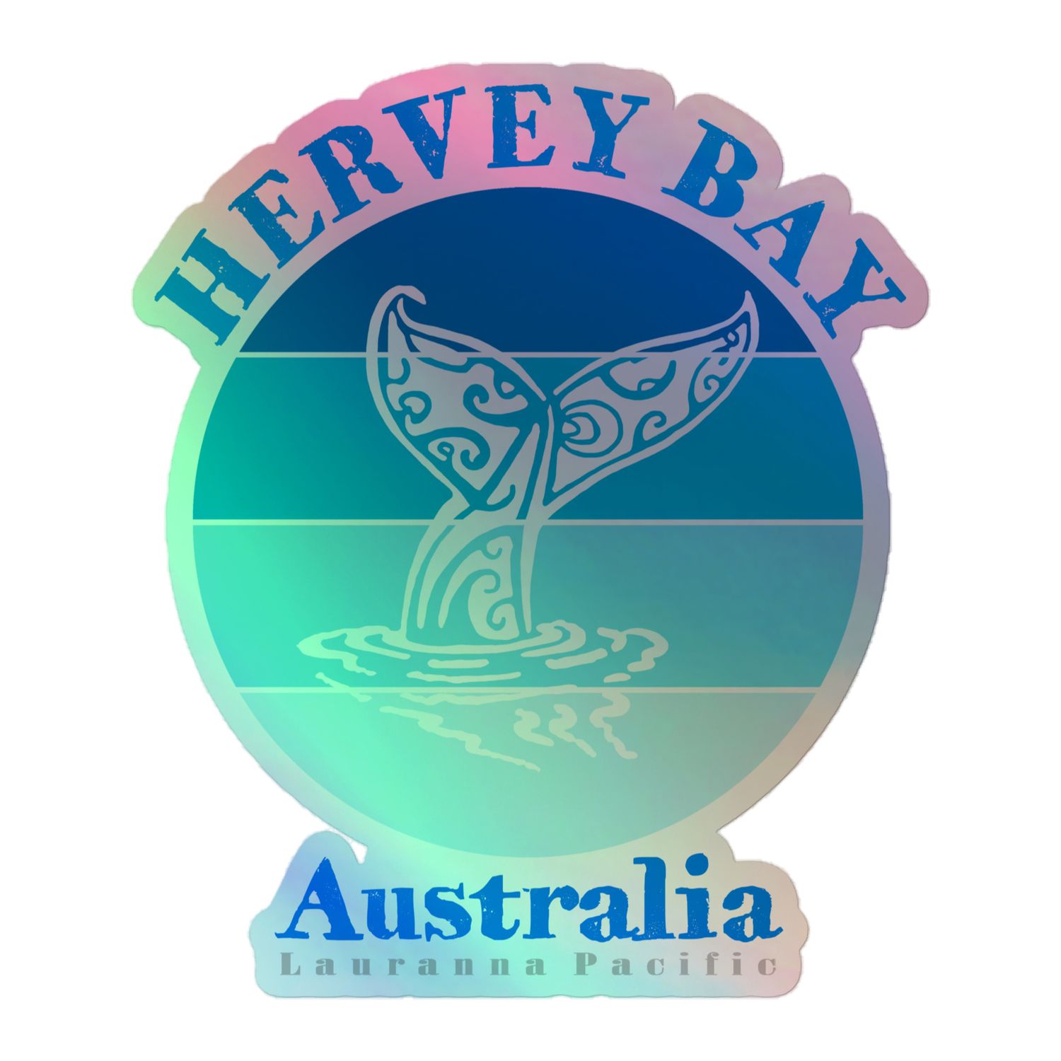 Whale Tail Hervey Bay Australia Ocean Holographic Sticker